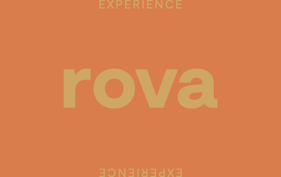 Gold ER logo on burnt orange background with gold text reading ‘EXPERIENCE’ at top and bottom